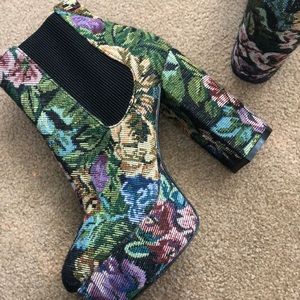 embroidered platforms, never worn